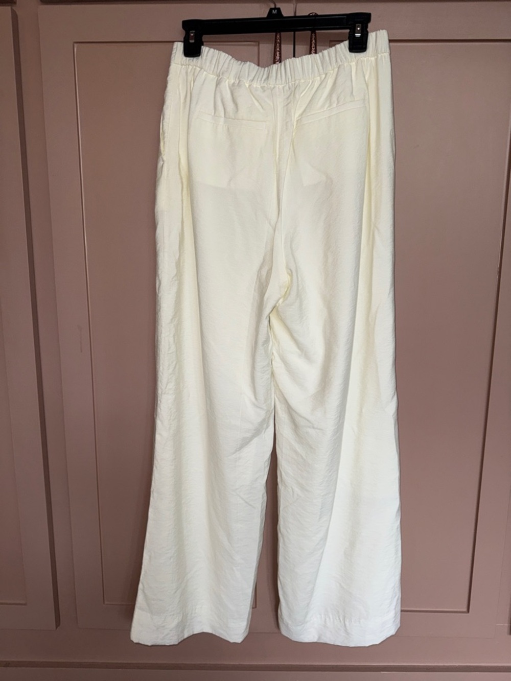 Banana Republic Pleated White Wide-Leg High-Waist Trousers - Picture 4 of 7